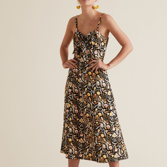 SEED HERITAGE Linen Floral Paisley Midi Dress - Picture 2 of 16